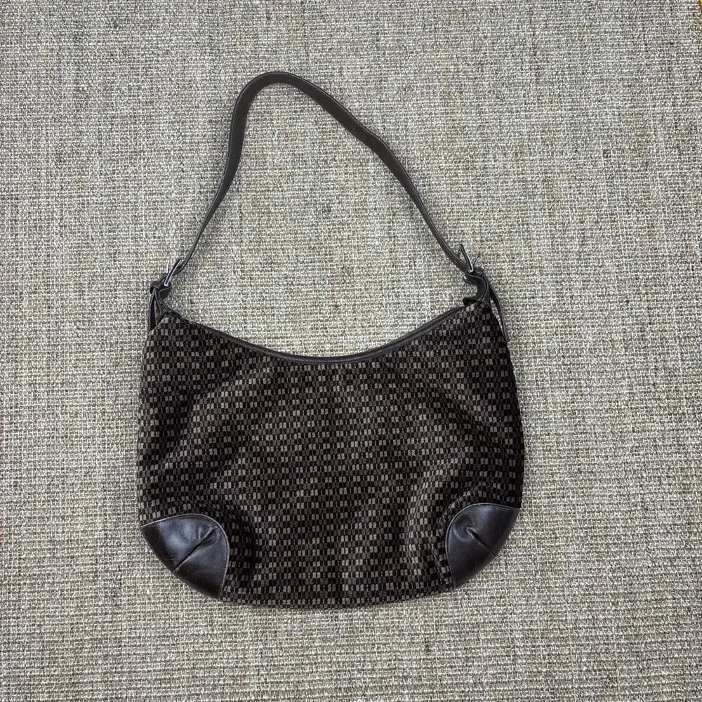 🤎Morris Moskowitz Woven Velvet Hobo Bag | OS | Brown & Beige